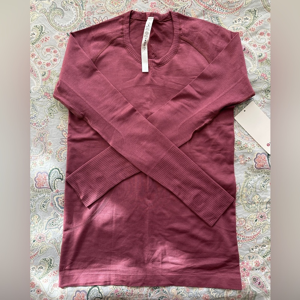 Lululemon Long Sleeve Mauve/Pale Rose Size 10 NWT